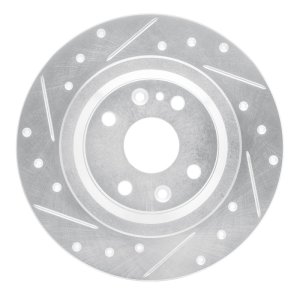 Mazda Miata Brake Rotor (1) - Rear Left - R1 Concepts - Drilled & Slotted - Silver - `01-`05 Mazda Miata Brake Rotor (1) - Rear Left - R1 Concepts - Drilled & Slotted - Silver - `01-`05